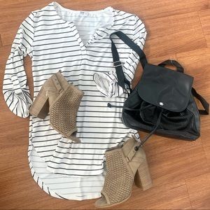 New Hi-low 3/4 shirt